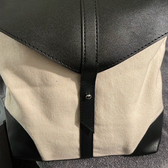 Deux Lux: Canvas Backpack with Vegan Leather Trim - Picture 13 of 16